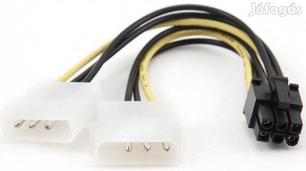 Kiváló, újszerű PCIe 6 PIN/2 x molex kábel 15 cm Gembird CC-PSU-6