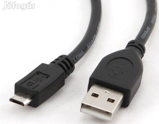 Kiváló, újszerű USB 2.0 A/Micro-B kábel 1.8 m Gembird INTEC PC