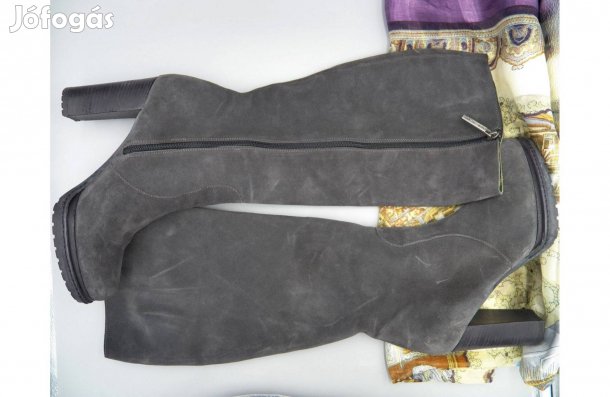 Kívül-belül valódi bőr olasz térdcsizma, 39 -es, Újszerű