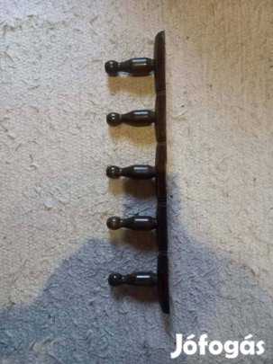 Klasszikus Fa Fali Fogas - 5 Dupla Akasztóval - Kiváló állapotban