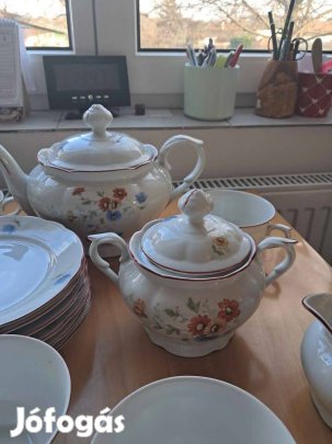 Klasszikus Német porcelán teás készlet