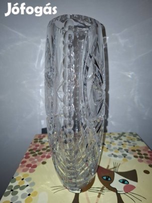 Klasszikus csiszolt ólomkristály váza nagy méretű