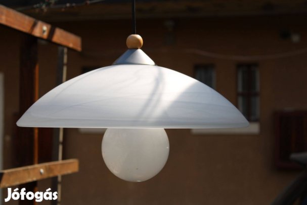Klasszikus ernyős függőlámpa átm: 40 cm opál fátyolos üveg