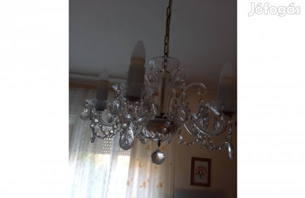 Klasszikus stílusú 5 ágú kristálycsillár, függőcsillár