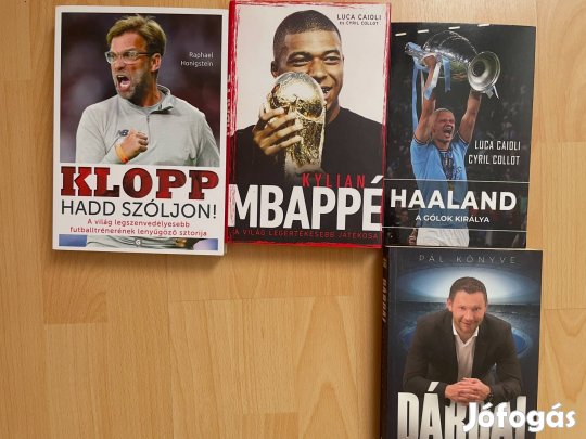 Klopp, Mbappé, Haaland, Dárdai könyvek