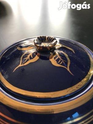 Kobalt színű bombonier szett arany mintával eladó