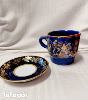 Kobaltkek Reichenbach porcelán  teáscsésze