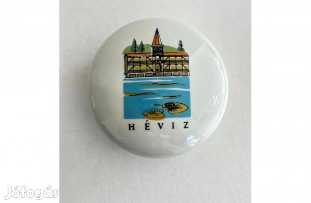 Kőbányai Porcelángyár (Kőporc) "Hévíz" porcelán bonbonier, ékszertartó