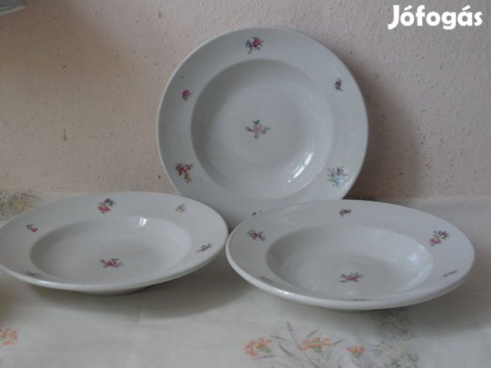 Kőbányai porcelán mélytányér ( 3 db. )