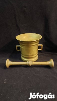 Kockafülű antik réz mozsár 6 Kg