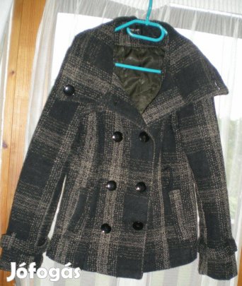 Kockás, egyedi, M-es, elegáns kabát pulóver áron! Akció! Nézd!