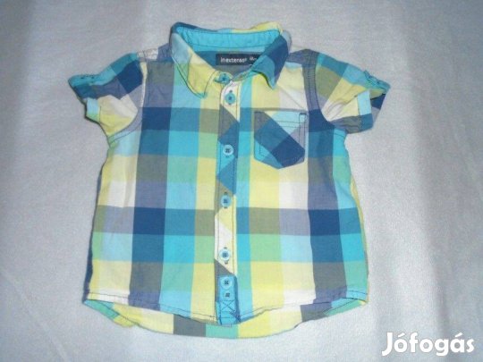 Kockás és kék rövid ujjú ing 3-6 hó (méret 68)