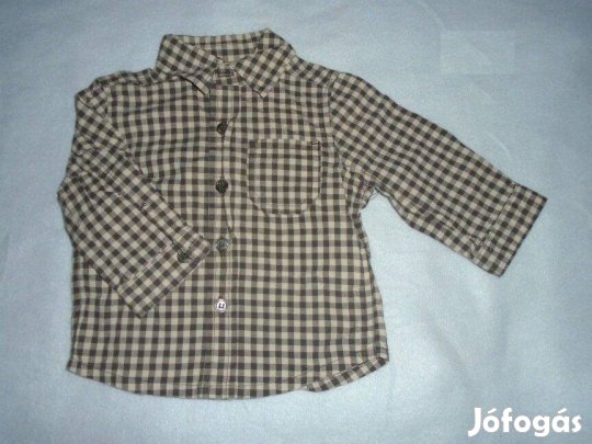 Kockás hosszú ujjú ing 3-6 hó (méret 68)