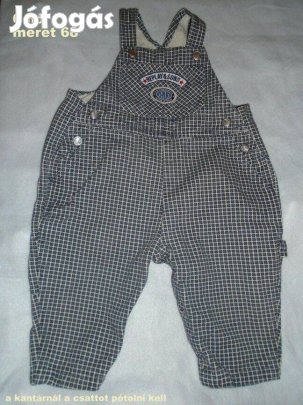 Kockás kantáros nadrág 6 hó (méret 68)