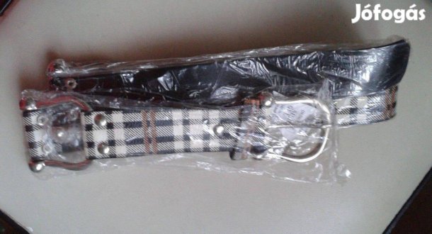 Kockás műbőr női öv 93 cm-es öv