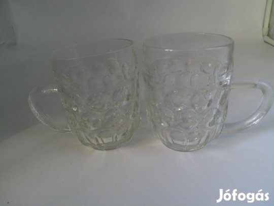 Kocsmai üveg sörös korsó ( 3 dl.-es, 2 db. )