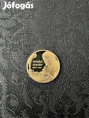 Kodály Zoltán aranyozott emlékérem. Nagy magyarok sorozat.