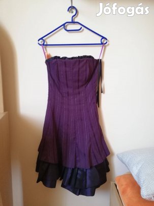 Koktélruha, lila, fűzős, pörgő szoknyás