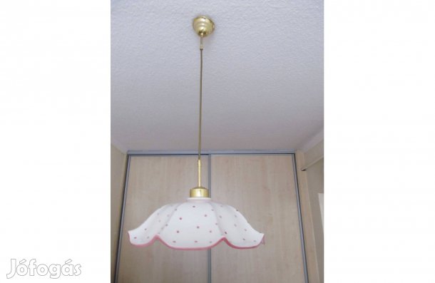 Kolarz, Gmundner rózsaszín pettyes, fajansz búrás lámpa