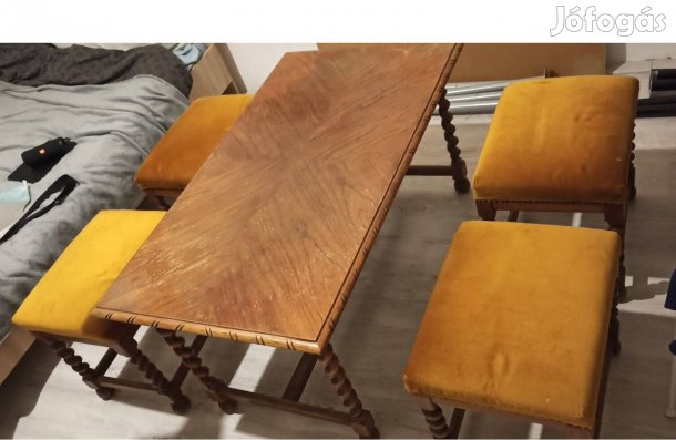 Koloniál asztal 4db ülőkéjével eladó