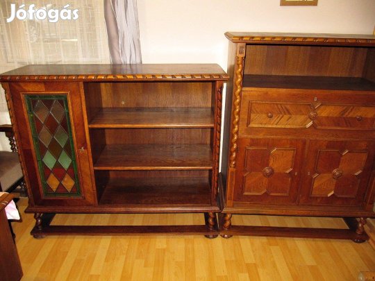 Koloniál polcos komód,kis könyves