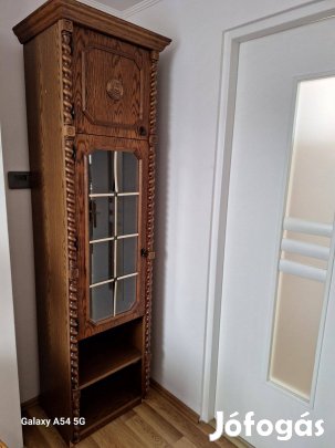 Koloniál üveges, polcos szekrény eladó