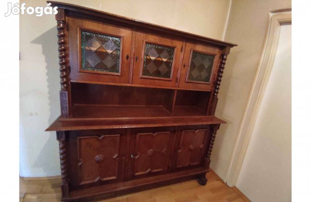 Koloniál üveges ebédlőszekrény eladó