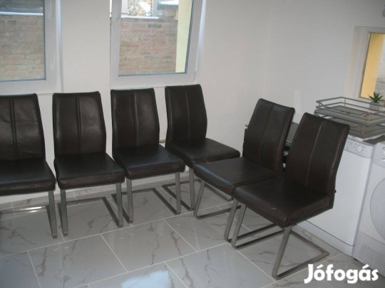 Költözés miatt 6 db barna műbőr szánkólábú étkezőszék eladó