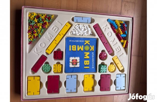 Kombi, retró építőjáték a 60-as, 70-es évekből eredeti dobozában