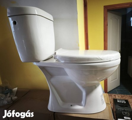 Kombi wc, monoblokk, alsó kifolyás, mély öblítés, kerámia tartály