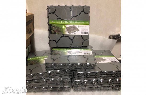 Kőmintás 32 darab Műanyag szürke kerti járólap - 29 x 29 cm