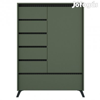 Komód, smoke zöld/fekete, LONGY REG1D5S1K