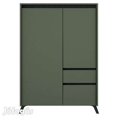 Komód, smoke zöld/fekete, LONGY REG2D1S1K