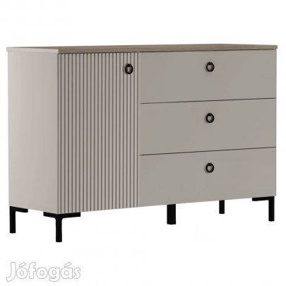 Komód, szürkésbarna Taupe/silverjack tölgy, DOMCA 1D3S
