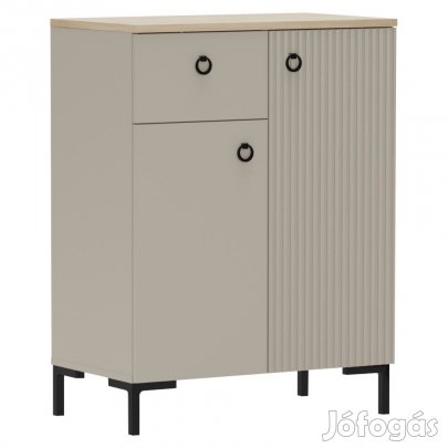 Komód, szürkésbarna Taupe/silverjack tölgy, DOMCA 2D1S
