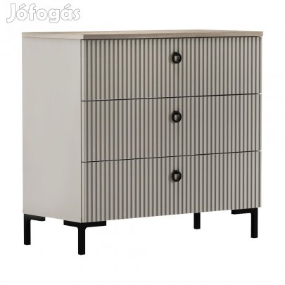 Komód, szürkésbarna Taupe/silverjack tölgy, DOMCA 3S