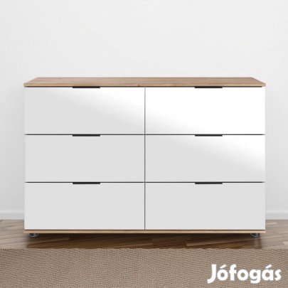 Komód hálószoba bútor 120x35x70cm fehér FUR1340-2