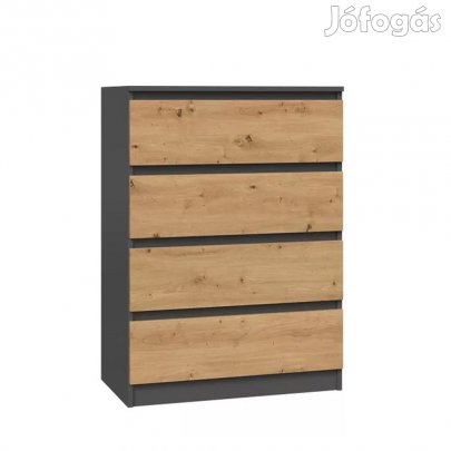 Komód hálószoba bútor 70x40x97 cm szürke barna GH-01