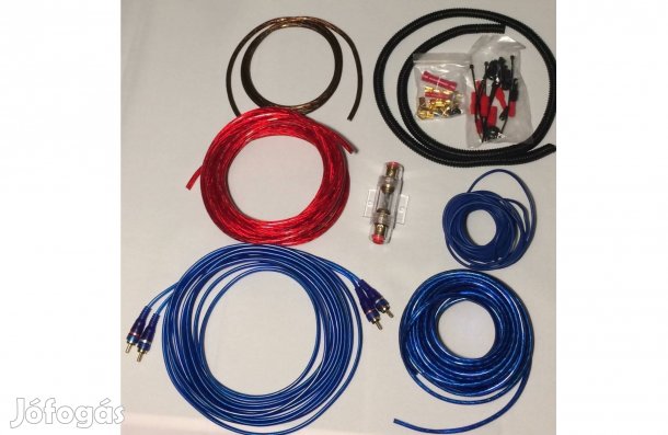 Komplett Aranyozott autó hifi kábel szett biztosíték RCA hangszóró