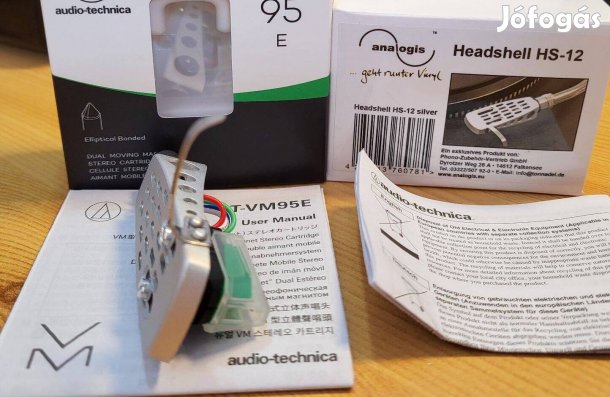 Komplett lemezjátszó hangszedő tű szett Audio-technica VM95E + HS12 Új