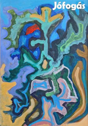 Kompozíció (2007-2020, akril, farost, 71×50,5 cm)