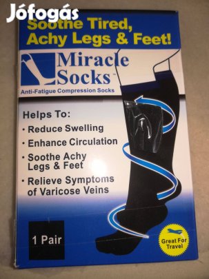 Kompressziós fekete térdzokni,XL-méret,új!/59