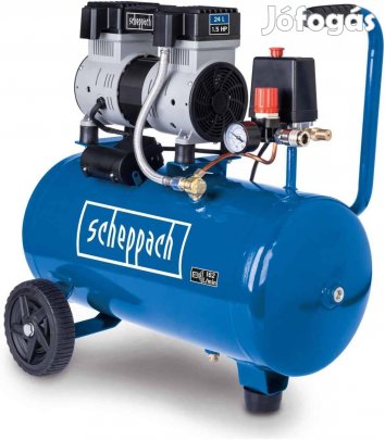 Kompresszor Csendes 2 hengeres 24L 8bár Olajmentes Szívó T. 162L/perc