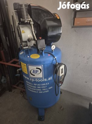 Kompresszor,  380 V., 4 Kw., 300 L.-es tartály 