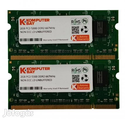 Komputer Bay 4GB (2x2GB) DDR2 667MHz laptop / notebook memória