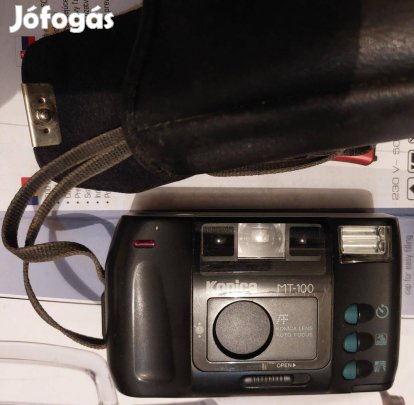 Konica MT-100 analóg kompakt automata fényképezőgép, 35mm filmes