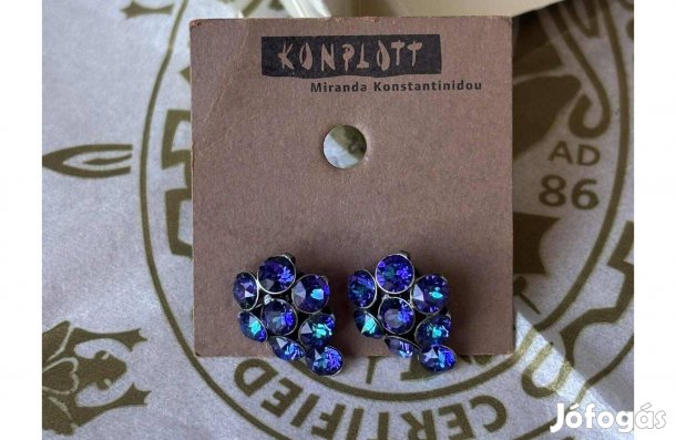 Konplott "szőlő" fülbevaló Swarovski kristályokkal