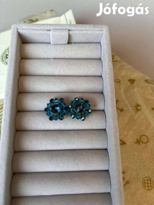 Konplott fülbevaló kék Swarovski kristályokkal és gyöngyökkel