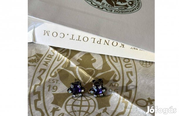 Konplott fülbevaló lila-színjátszós Swarovski kristályokkal