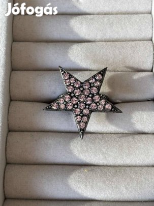 Konplott gyűrű pink kristályokkal (állítható méretű gyűrű)